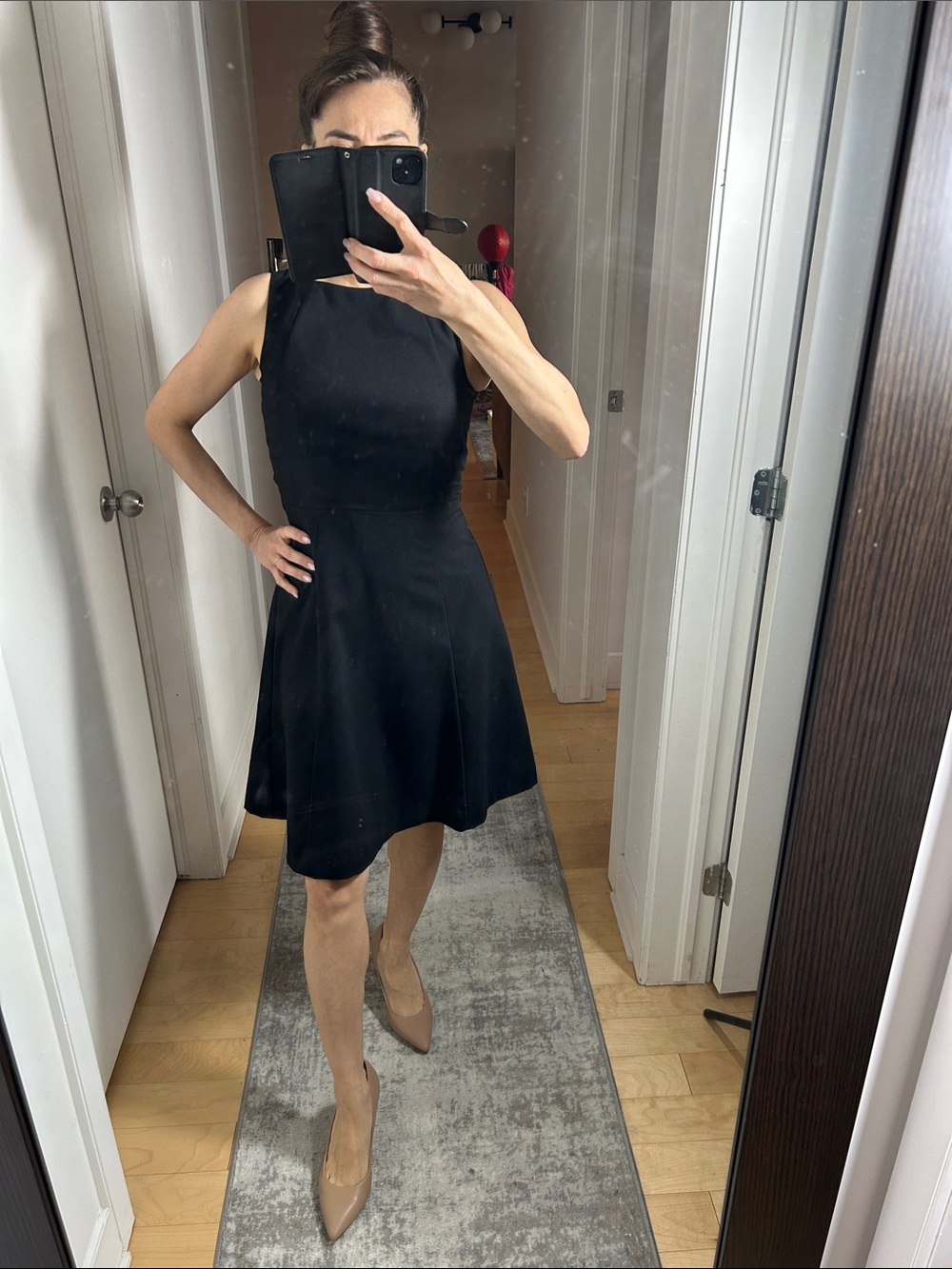 🔥BOGO FREE H&M Black Boat Neck A-Line Dress | Sleeveless Knee Length